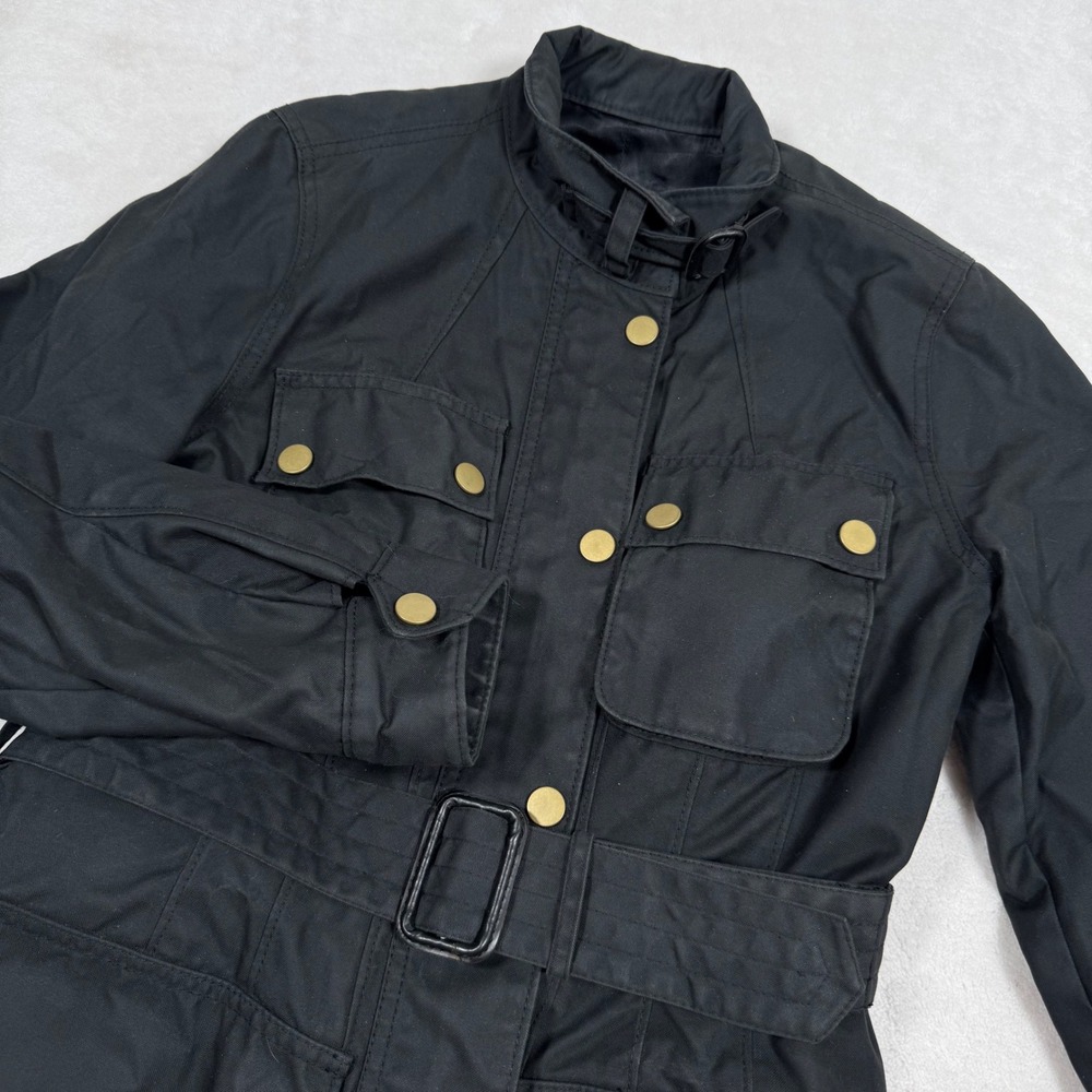 Banana Republic BlackWaxed Belted Utility Jacket Women Size 0 Bella Swan
